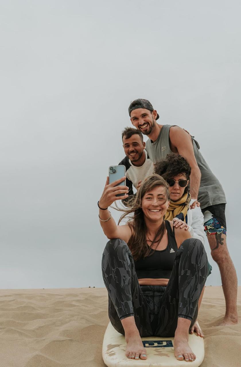 Sandboarding on Timlaline dunes